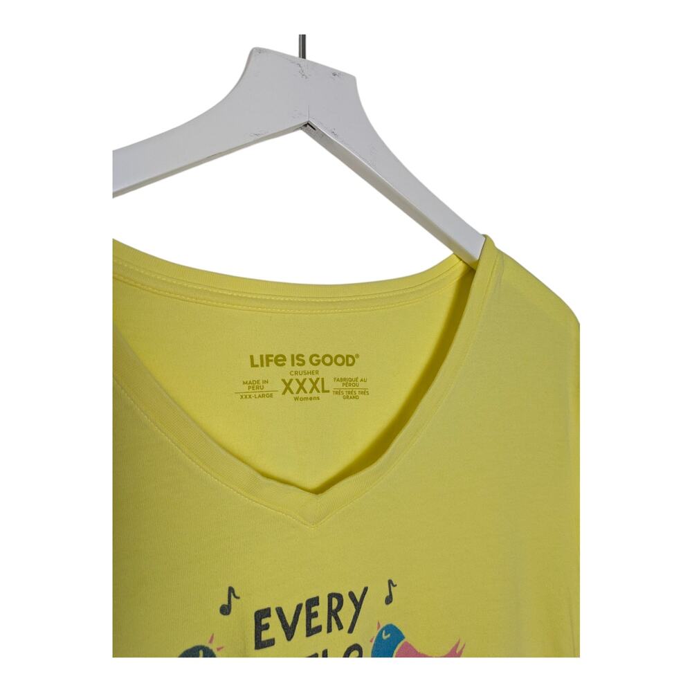 LIFE IS GOOD V-Neck Crusher Tee S/S "Every Little Thing Gonna Be Alright" - XXXL - Picture 3 of 4